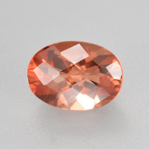 orange-rot Andesin Labradorit Edelstein - 0.7ct Oval Schachbrett (ID: 488942)