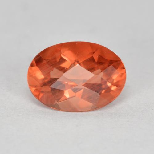 Orange Red Andesine Labradorite Gem - 0.7ct Oval Checkerboard (ID: 488945)