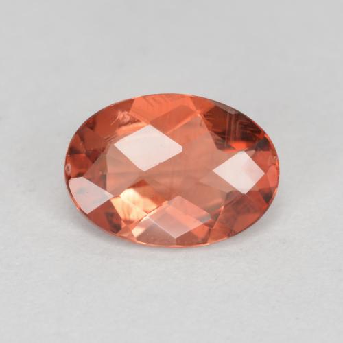 0.65 ct Red Andesine Labradorite Gemstone, Andesine Labradorite Gem in Oval Checkerboard Shape for Sale.