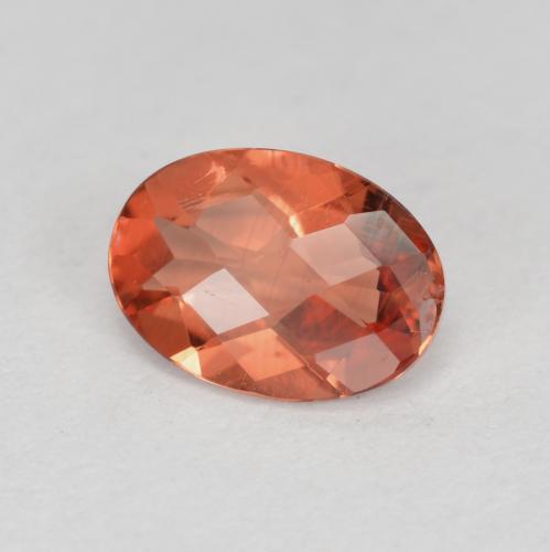 0.65 ct Red Andesine Labradorite Stone, Natural Andesine Labradorite in Oval Checkerboard Shape for Sale