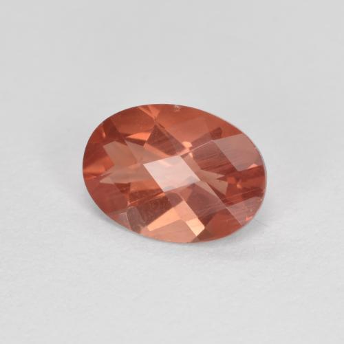 0.73 ct Red Andesine Labradorite Stone, Natural Andesine Labradorite in Oval Checkerboard Shape for Sale