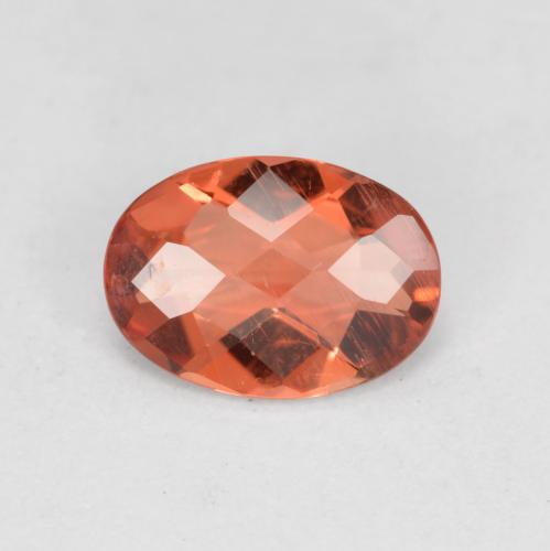 Medium Red Andesine Labradorite Gem - 0.6ct Oval Checkerboard (ID: 489134)
