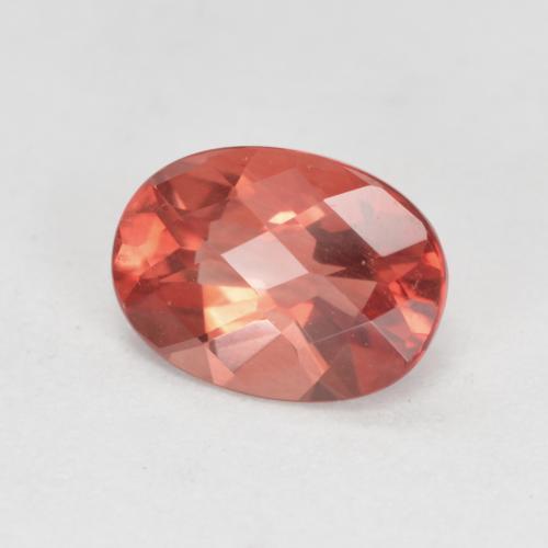 0.75 ct Red Andesine Labradorite Stone, Natural Andesine Labradorite in Oval Checkerboard Shape for Sale
