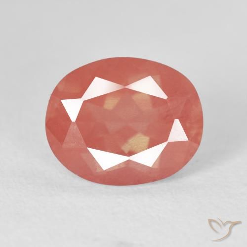4.21ct Natural Reddish Orange Andesine Labradorite, Oval, Transparent