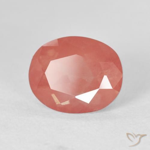 4.21 ct Orange Andesine Labradorite Stone, Natural Andesine Labradorite in Oval Facet Shape for Sale