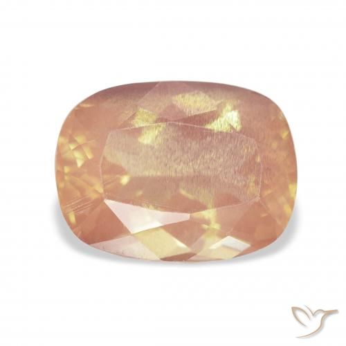 3.81ct Natural Light Orange Andesine Labradorite, Cushion, Transparent