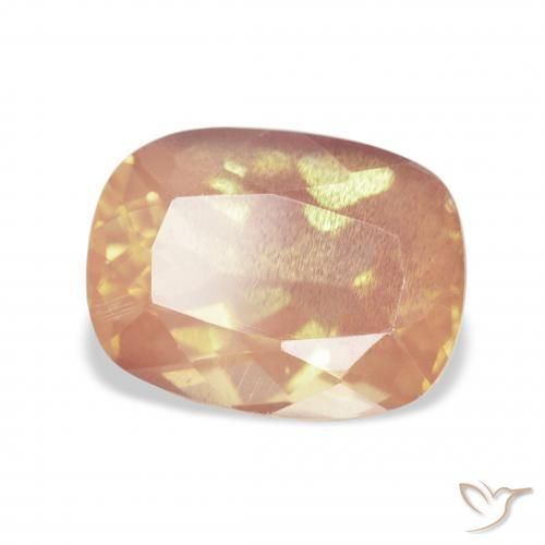 3.81 ct Orange Andesine Labradorite Stone, Natural Andesine Labradorite in Cushion-Cut Shape for Sale