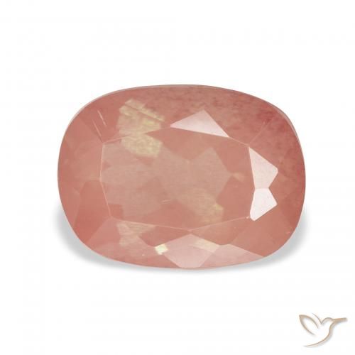 3.01ct Natural Blush Red Andesine Labradorite, Cushion, Transparent