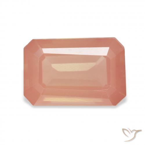 4.36ct Natural Reddish Orange Andesine Labradorite, Emerald Cut, Transparent