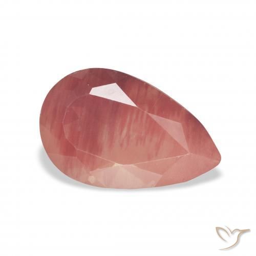 2.60 ct Red Andesine Labradorite Stone, Natural Andesine Labradorite in Pear Facet Shape for Sale
