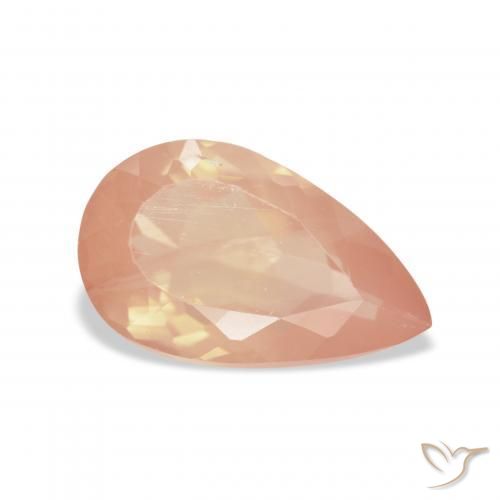3.18 ct Orange Andesine Labradorite Stone, Natural Andesine Labradorite in Pear Facet Shape for Sale
