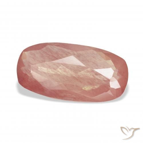 5.40 ct Red Andesine Labradorite Stone, Natural Andesine Labradorite in Cushion-Cut Shape for Sale