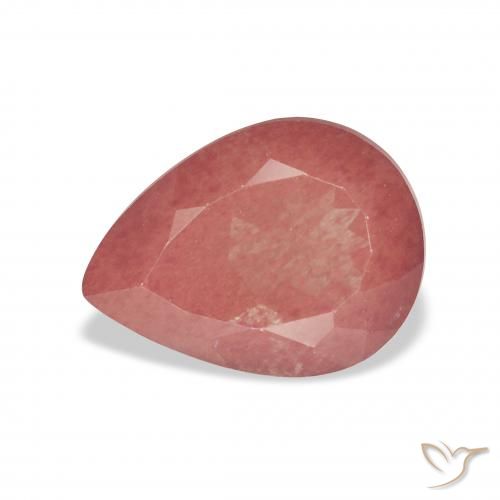 3.16ct Natural Medium Red Andesine Labradorite, Pear Shape, Transparent