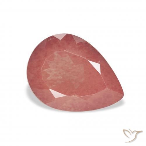 3.16 ct Red Andesine Labradorite Stone, Natural Andesine Labradorite in Pear Facet Shape for Sale