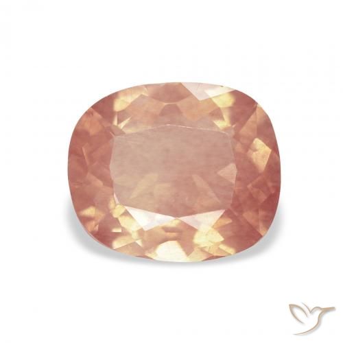 1.95ct Natural Light Reddish Orange Andesine Labradorite, Cushion, Transparent