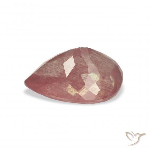 Andesine Labradorite Gemstone in 11.4 x 8.1 mm Size for Sale, Andesine Labradorite Stone in Deep Rose Pink Color