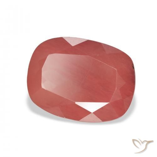 4.63 ct Red Andesine Labradorite Stone, Natural Andesine Labradorite in Cushion-Cut Shape for Sale