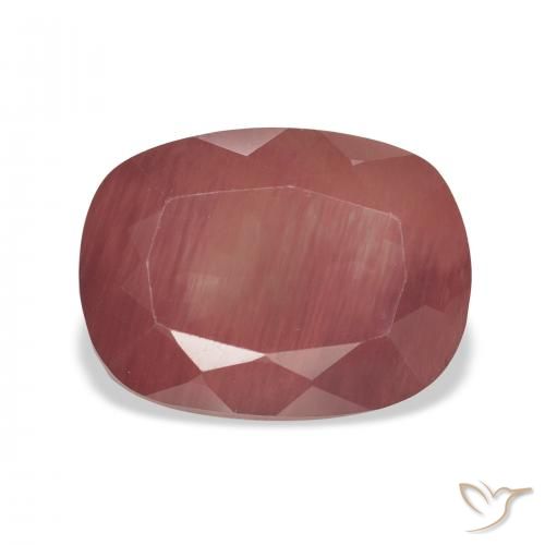 4.92ct Natural Dark Red Andesine Labradorite, Cushion, Translucent