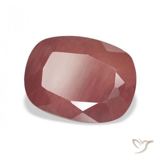 4.92 ct Red Andesine Labradorite Stone, Natural Andesine Labradorite in Cushion-Cut Shape for Sale