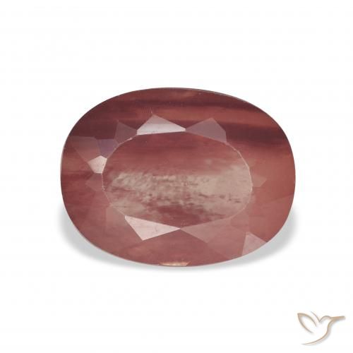 3.38ct Natural Deep Red Andesine Labradorite, Oval, Transparent