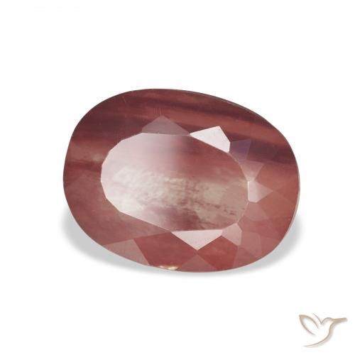 3.38 ct Red Andesine Labradorite Stone, Natural Andesine Labradorite in Oval Facet Shape for Sale
