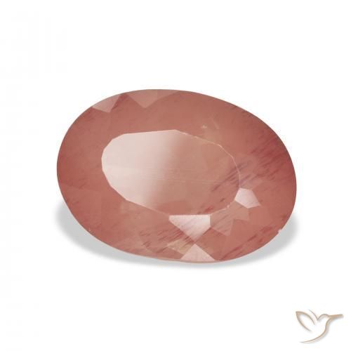 4.03 ct Red Andesine Labradorite Stone, Natural Andesine Labradorite in Oval Facet Shape for Sale