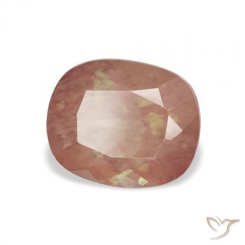 2.25 ct Red Andesine Labradorite Stone, Natural Andesine Labradorite in Cushion-Cut Shape for Sale