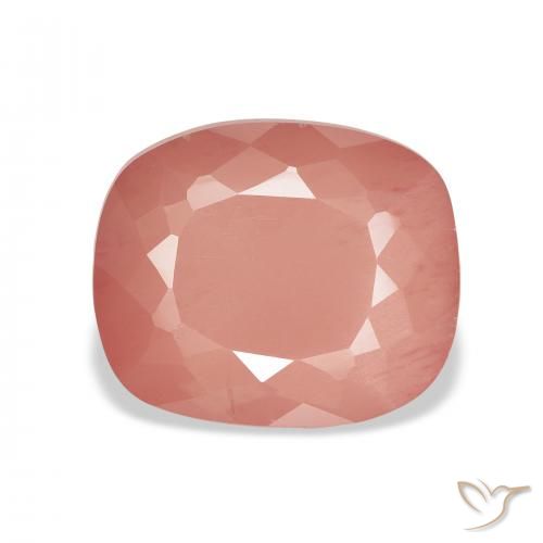 5.02ct Natural Pale Reddish Orange Andesine Labradorite, Cushion, Translucent