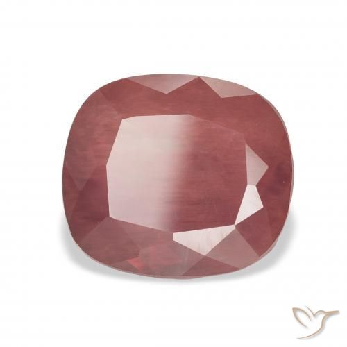 4.23 ct Red Andesine Labradorite Stone, Natural Andesine Labradorite in Cushion-Cut Shape for Sale