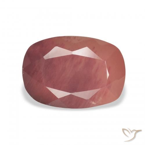 3.02 ct Red Andesine Labradorite Gemstone, Andesine Labradorite Gem in Cushion-Cut Shape for Sale.