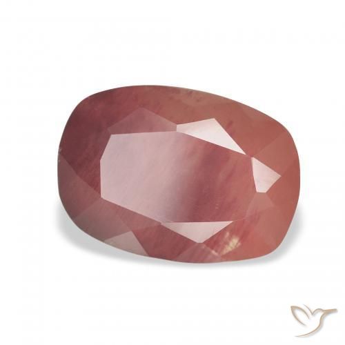 3.02 ct Red Andesine Labradorite Stone, Natural Andesine Labradorite in Cushion-Cut Shape for Sale