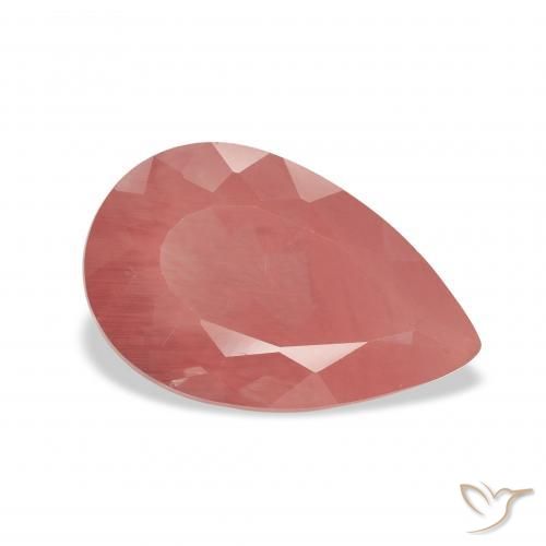 2.68 ct Red Andesine Labradorite Stone, Natural Andesine Labradorite in Pear Facet Shape for Sale
