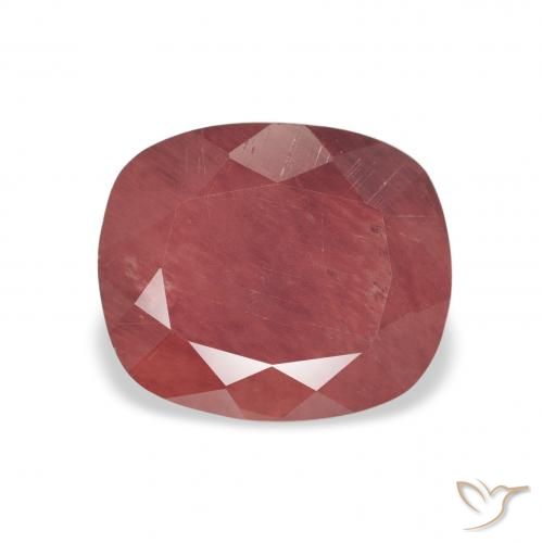 1.65ct Natural Medium Red Andesine Labradorite, Cushion, Translucent