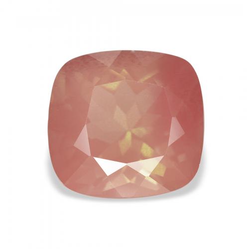 3.42 ct Pink Andesine Labradorite Gemstone, Andesine Labradorite Gem in Cushion-Cut Shape for Sale.