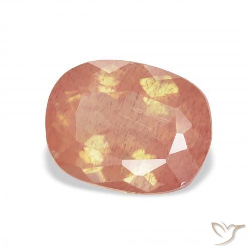 3.14 ct Pink Andesine Labradorite Stone, Natural Andesine Labradorite in Cushion-Cut Shape for Sale