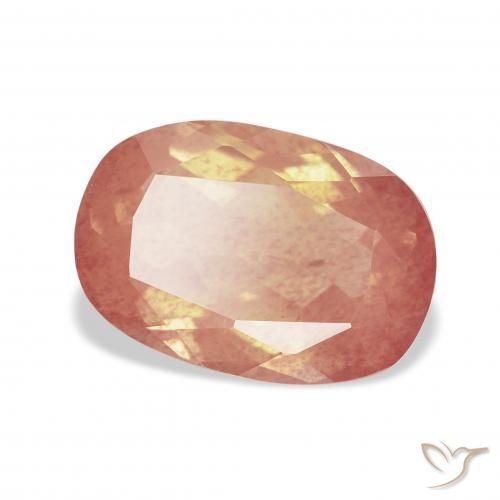 3.91 ct Pink Andesine Labradorite Stone, Natural Andesine Labradorite in Cushion-Cut Shape for Sale