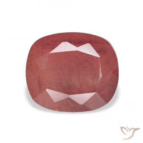 3.40ct Natural Medium Red Andesine Labradorite, Cushion, Translucent