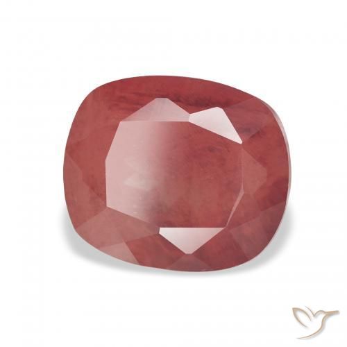 3.40 ct Red Andesine Labradorite Stone, Natural Andesine Labradorite in Cushion-Cut Shape for Sale