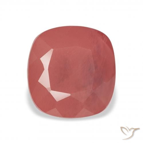 2.55 ct Red Andesine Labradorite Gemstone, Andesine Labradorite Gem in Cushion-Cut Shape for Sale.