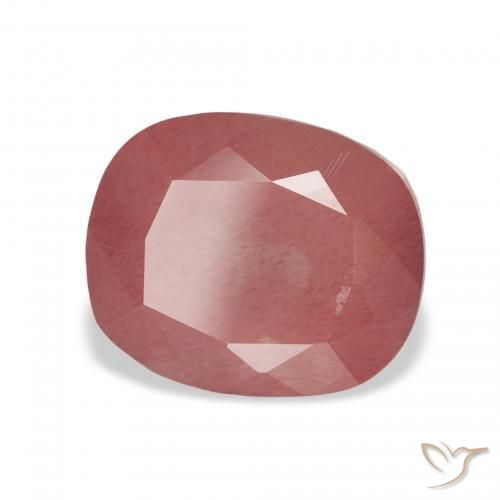 3.19 ct Red Andesine Labradorite Stone, Natural Andesine Labradorite in Cushion-Cut Shape for Sale