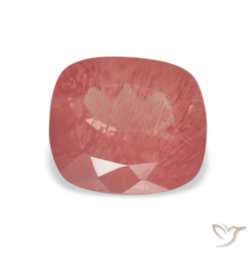 2.05ct Natural Blush Red Andesine Labradorite, Cushion, Transparent