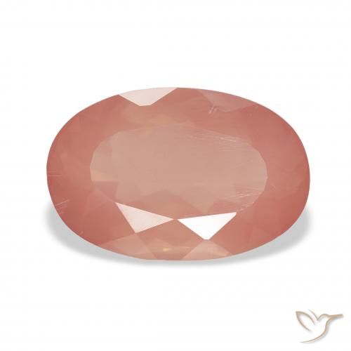 3.27ct Natural Pale Reddish Orange Andesine Labradorite, Oval, Transparent
