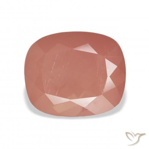 6.63ct Natural Orangish Pink Andesine Labradorite, Cushion, Translucent