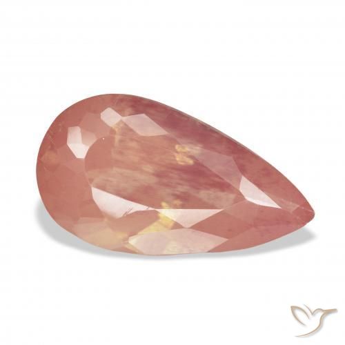 5.89 ct Pink Andesine Labradorite Stone, Natural Andesine Labradorite in Pear Facet Shape for Sale