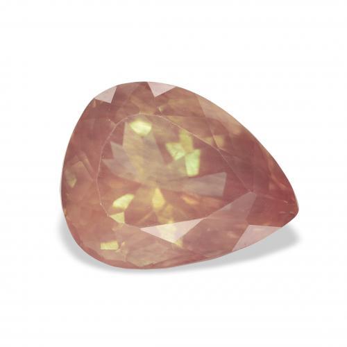 3.41 ct Red Andesine Labradorite Stone, Natural Andesine Labradorite in Pear Facet Shape for Sale