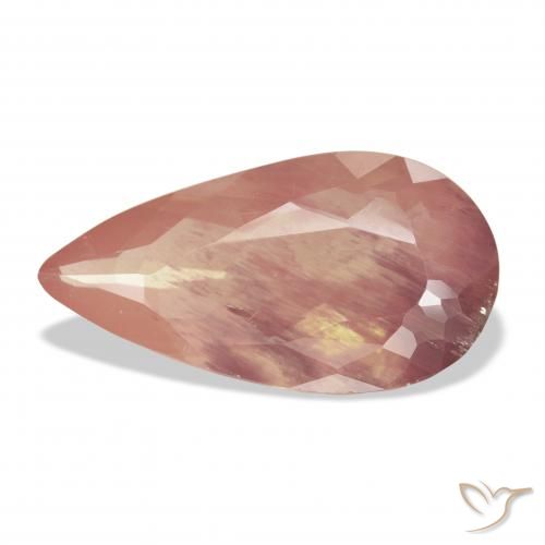 7.87ct Natural Orange Red Andesine Labradorite, Pear Shape, Transparent
