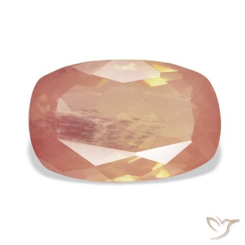 9.10ct Natural Reddish Orange Andesine Labradorite, Cushion, Transparent, Photo A