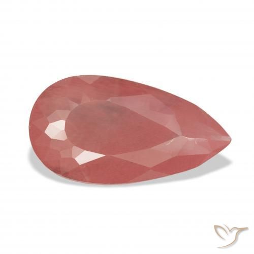 7.29 ct Red Andesine Labradorite Stone, Natural Andesine Labradorite in Pear Facet Shape for Sale