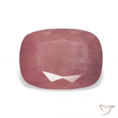 3.64ct Natural Deep Rose Pink Andesine Labradorite, Cushion, Transparent