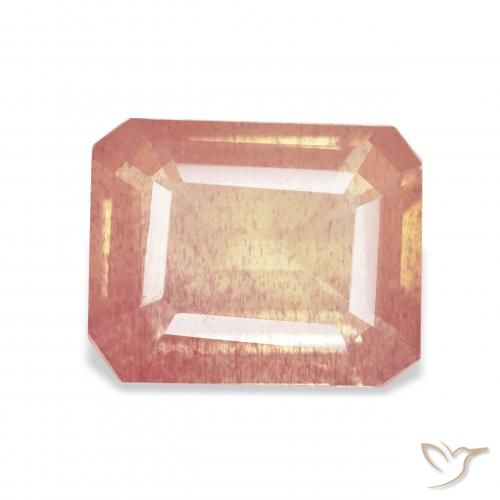 4.58 ct Orange Andesine Labradorite Gemstone, Andesine Labradorite Gem in Octagon Step Cut Shape for Sale.